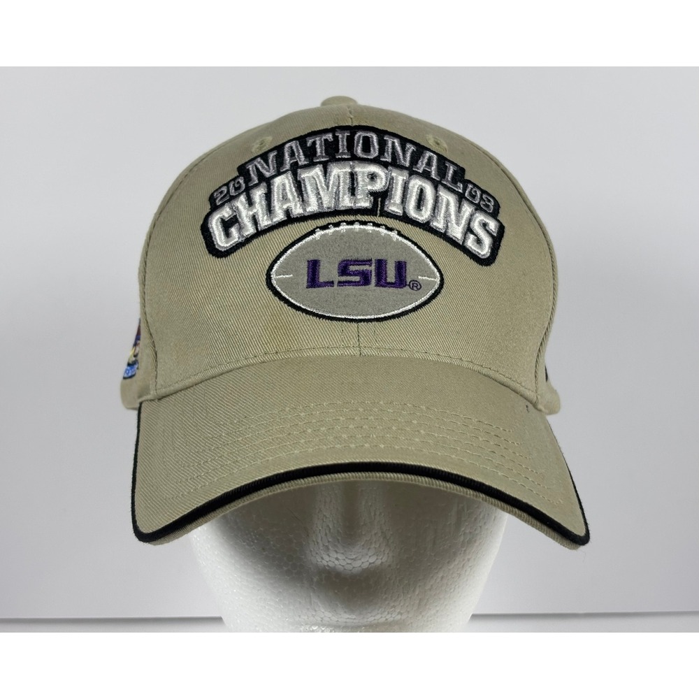 Nike LSU Tigers Hat 2003 National Champions 2004 Sugar Bowl Tan Strapback Cap